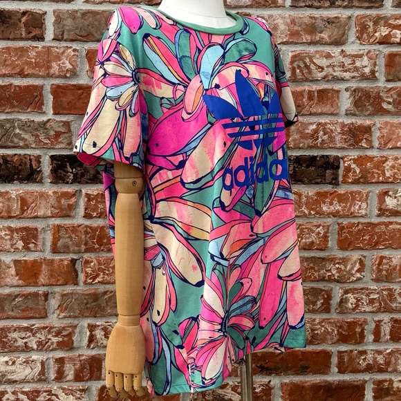 Farm Rio x Adidas colorful neon floral banana logo shirt/ M /Excellent condition - Picture 6 of 15